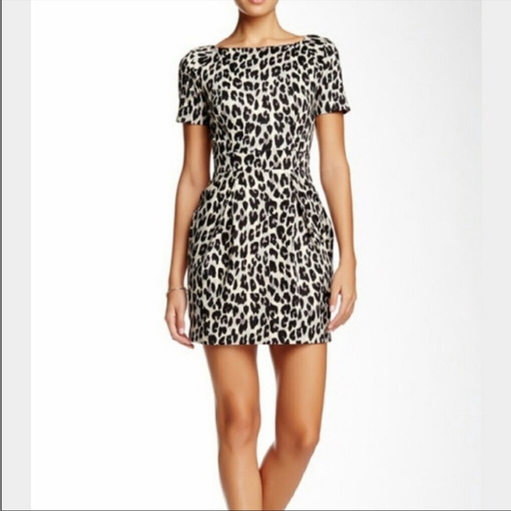 French Connection structured leopard mini dress